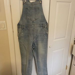 Old navy light wash overalls